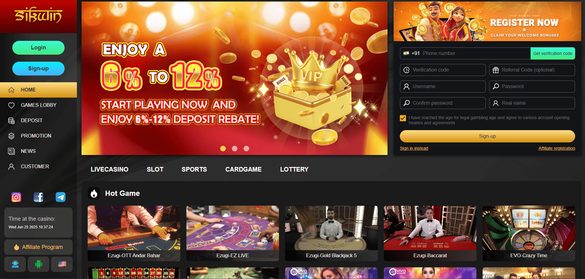 Sikwin Casino Login